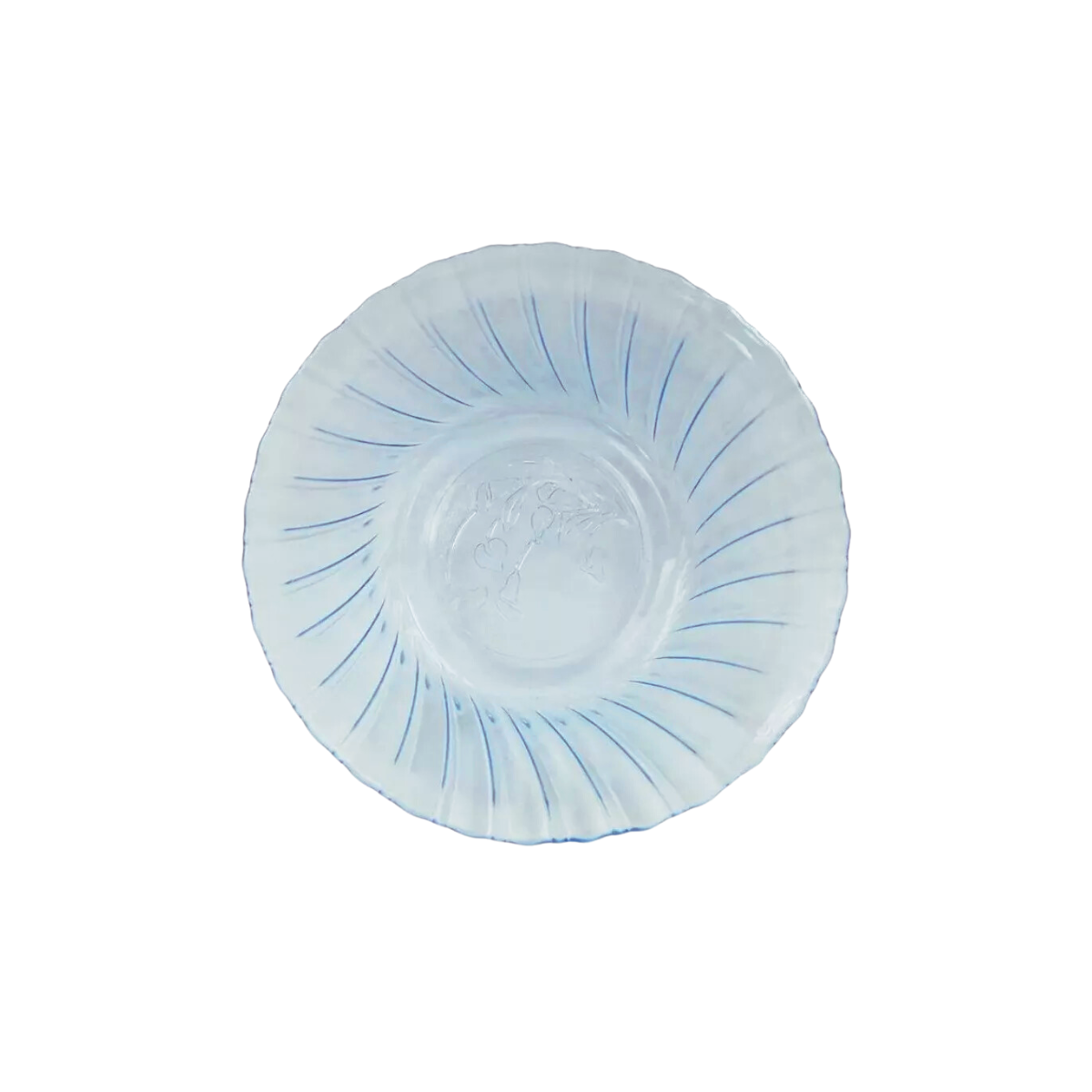 Plato Hondo Sopero de 485 ml de 16.4 cm de Vidrio Decorado Azul Misty Blue 1790594 Crisa
