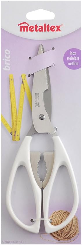 Tijeras para Cocina Multiusos de Acero Multiusos 4 en 1 Blancas 251905 Metaltex