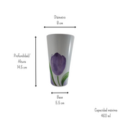 Vaso de 460 ml de Melamina Resistente tipo Plástico Tulipán Tab and Kit