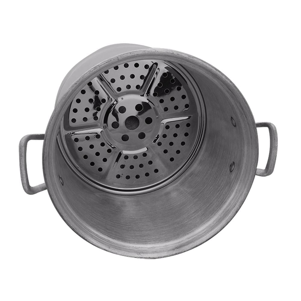 Vaporera de 28 cm de 14 Litros de Aluminio con Tapa y Asas Komale HORECA