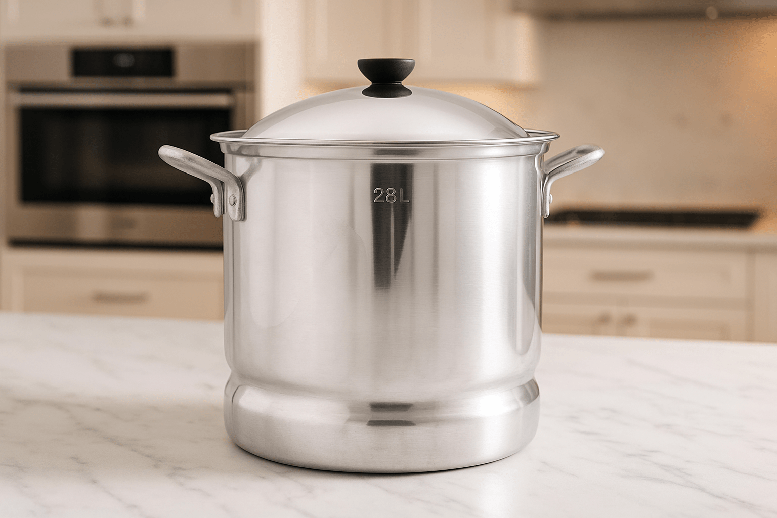 Vaporera de 28 cm de 14 Litros de Aluminio con Tapa y Asas Komale HORECA