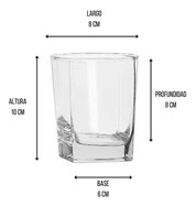 Vaso de 360 ml Cuadrado de Vidrio tipo Cristal City Old Fashion Libbey