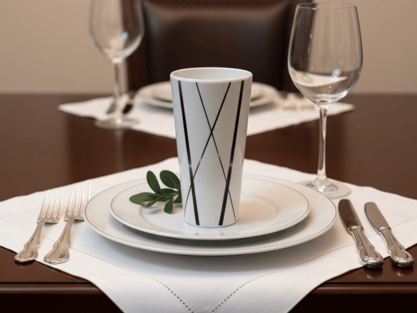 Vaso de Melamina Resistente tipo Plástico Líneas Gris Oscuro TKM117 Tab and Kit