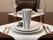 Vaso de Melamina Resistente tipo Plástico Líneas Gris Oscuro TKM117 Tab and Kit