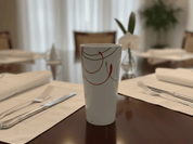 Vaso de Melamina Resistente tipo Plástico Líneas Rojas TKM109 Tab and Kit