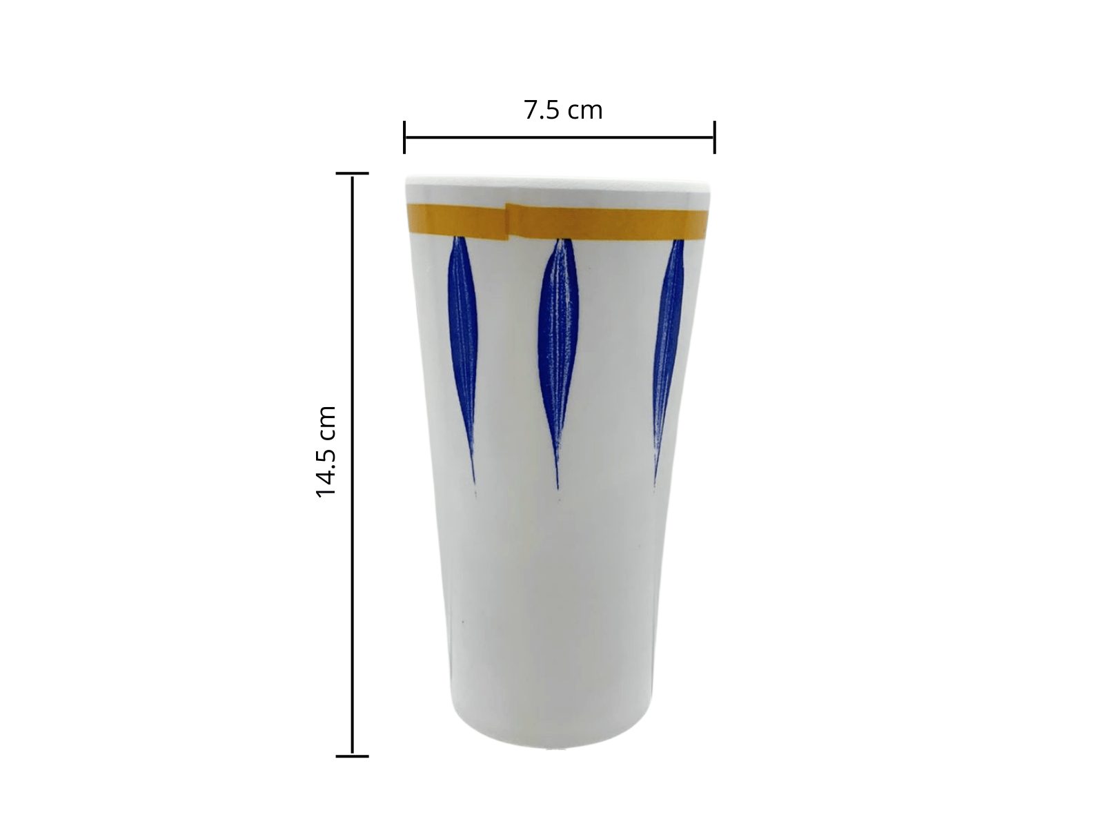 Vaso de Melamina Resistente tipo Plástico Plumas azules TKM125 Tab and Kit