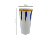 Vaso de Melamina Resistente tipo Plástico Plumas azules TKM125 Tab and Kit