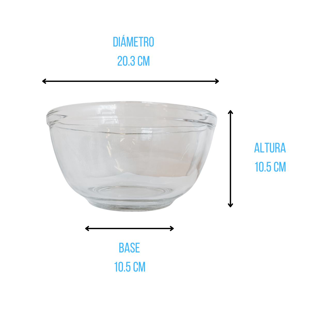 Tazon Bowl Chico de 2 Litros de Vidrio Resistente Multifunción 4810 1793225 PYR-O-REY