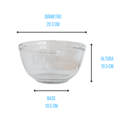 Tazon Bowl Chico de 2 Litros de Vidrio Resistente Multifunción 4810 1793225 PYR-O-REY