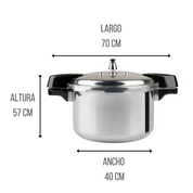 Olla de Presión Express de Aluminio 11 Litros con Rejilla 6 sistemas de Seguridad Ekco 38731