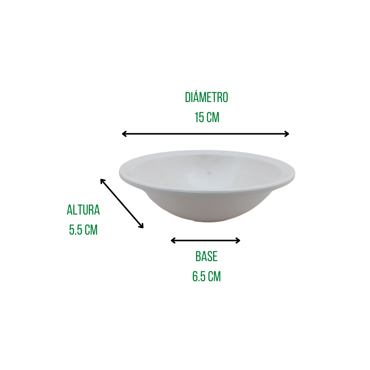 Tazón Chico para Consomé de 250 ml 6'' de Melamina tipo de Plástico Blanco Tavola