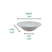 Tazón Chico para Consomé de 250 ml 6'' de Melamina tipo de Plástico Blanco Tavola