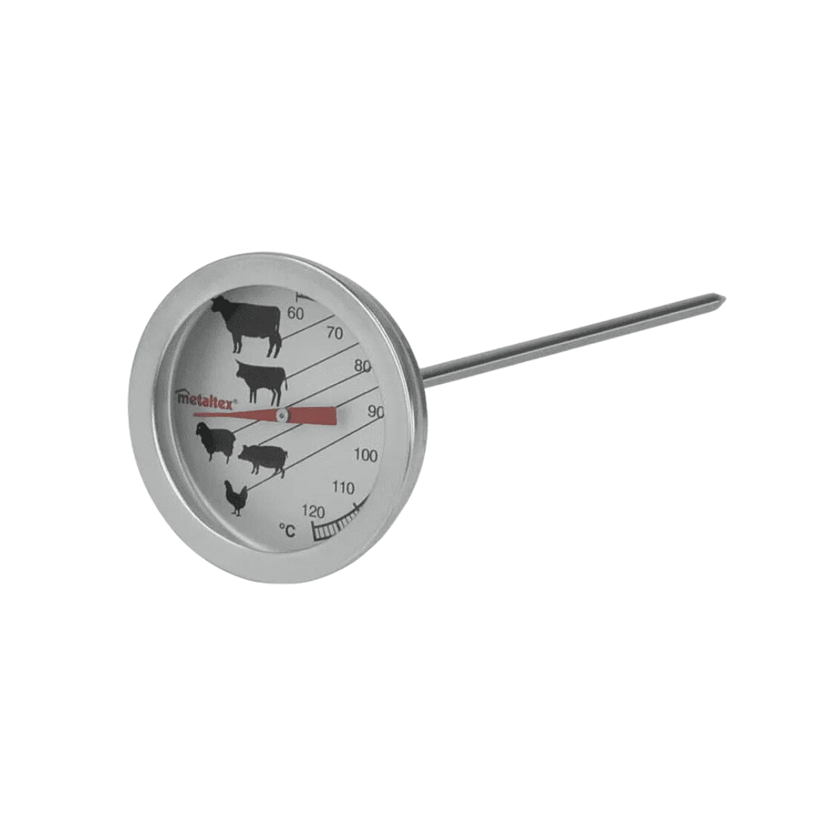 Termómetro Análogo para Carne y Aves con Esfera de Acero Inoxidable  298046 Metaltex