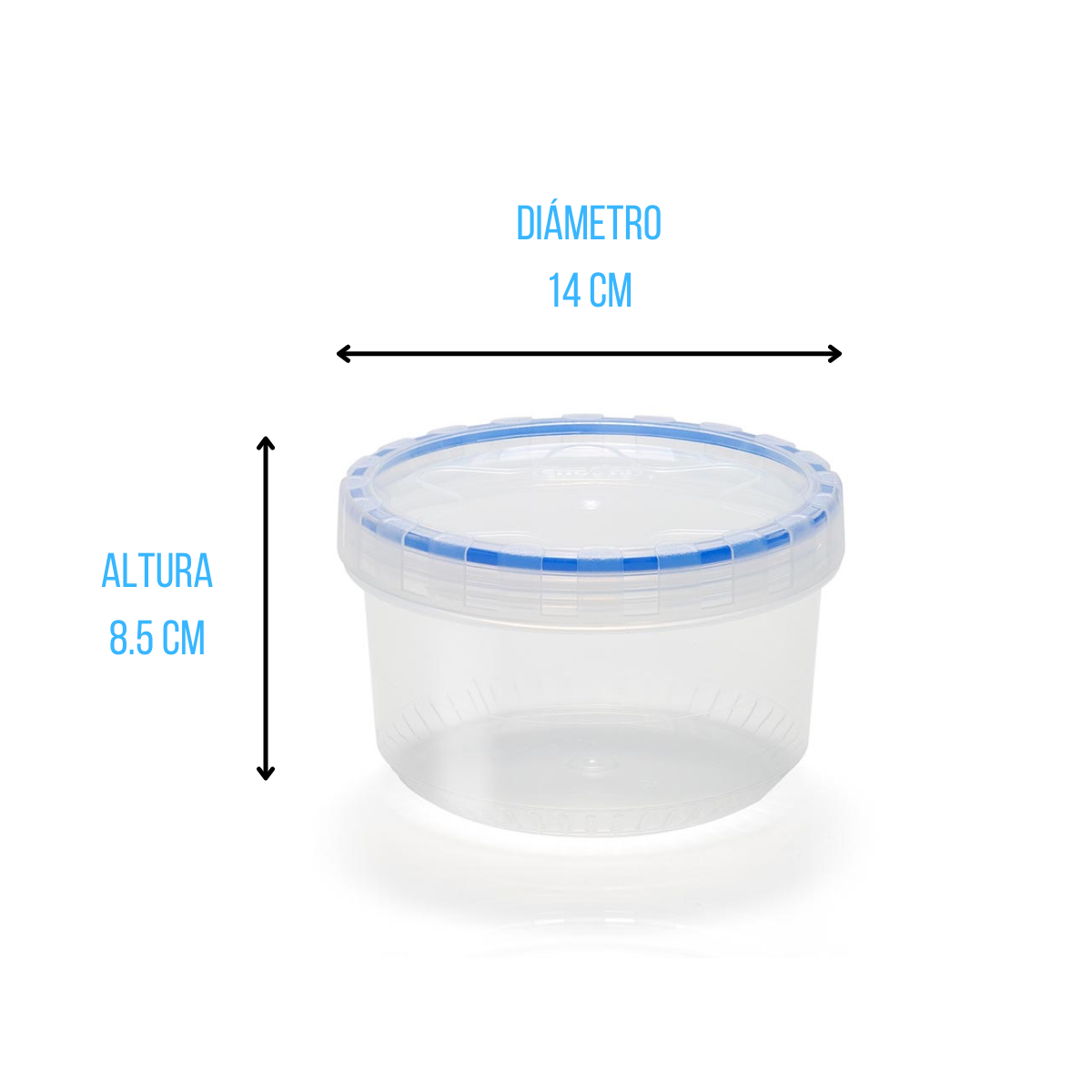 Recipiente Hermético 900 ml de Plástico con Taparrosca Super Sello 1566 Cubasa
