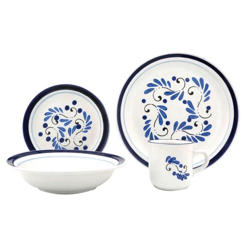 Vajilla con 16 piezas diseño Talavera Puebla, Santa Anita - ANFORAMA (Todo para mi Cocina)