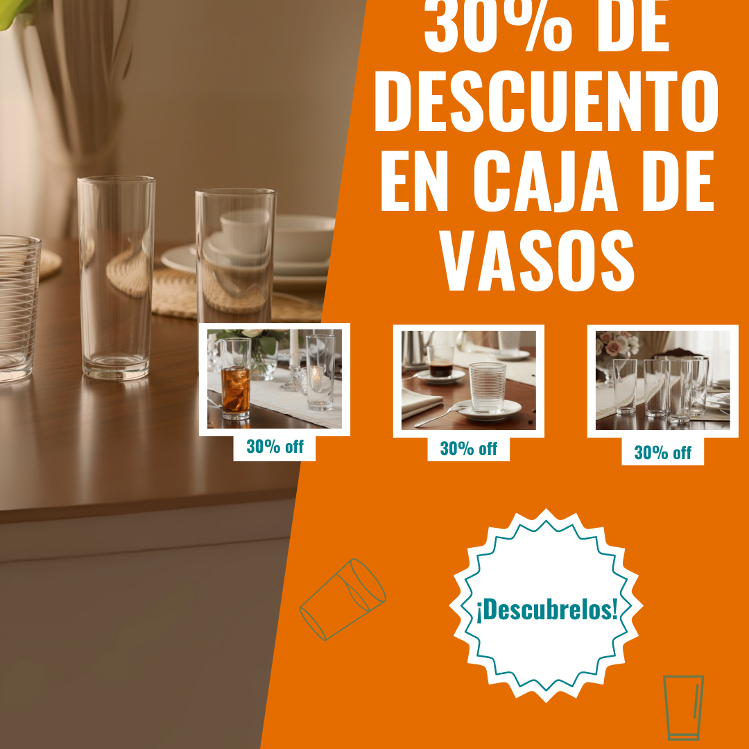 Caja de Vasos de Vidrio