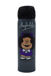 Termo con Tapa Automática de 410 ml de Acero Inoxidable Mafalda Quino Cómic AM42-008 Licencia