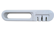 Afilador Manual de Cuchillos y Tijeras Útil Práctico de Acero y Plástico Blanco Metaltex