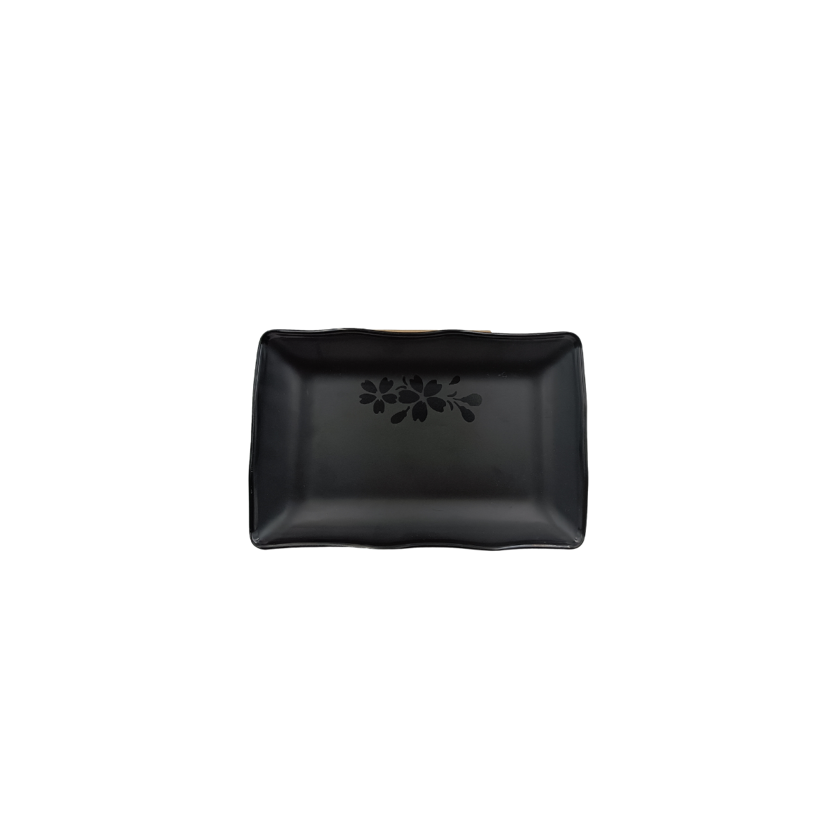 Plato Botana Rectangular Grande 25 cm de Melamina tipo Plástico Negro Anforama