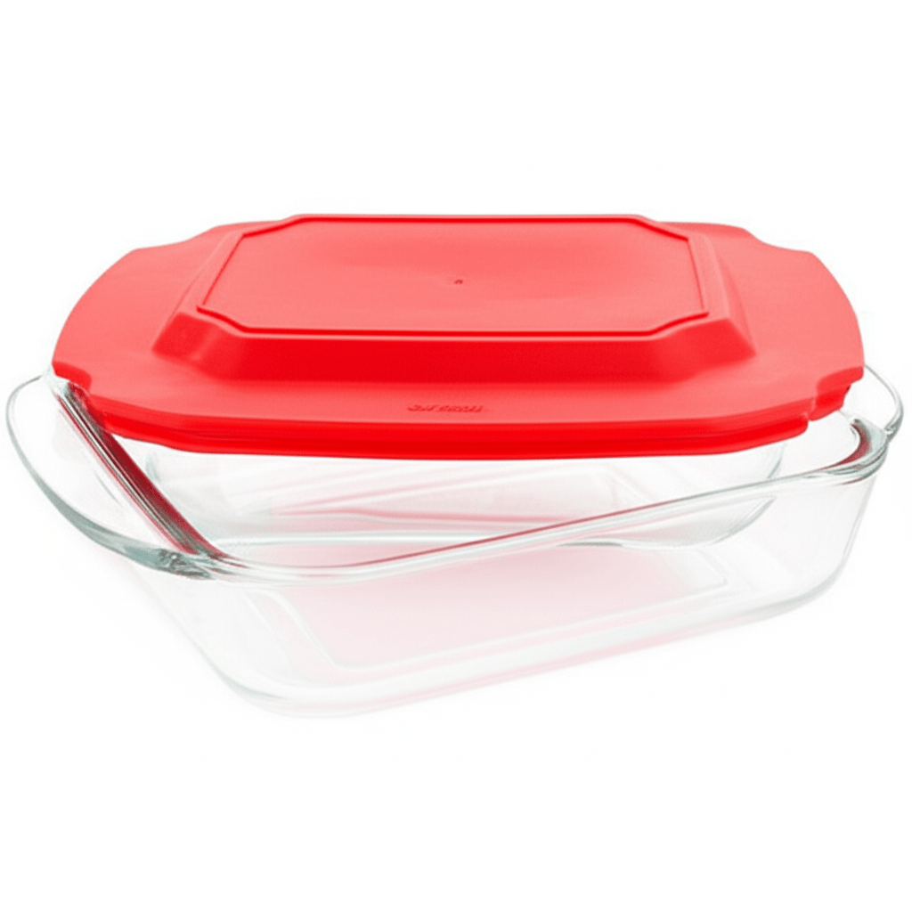 Bandeja Refractario Cuadrado de Vidrio con Tapa de 1.6 Litros para Hornear Pyr O Rey 0434