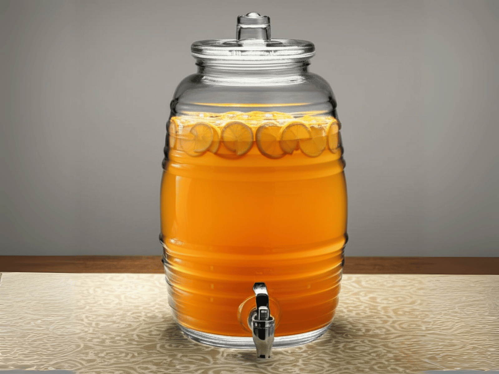 Barril Vitrolero Dispensador 10 Litros de Vidrio con Tapa y Llave Vittori 2812  (Venta Exclusiva para CDMX y Área Metropolitana)