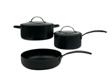 Batería de Cocina de Aluminio de 5 piezas Inducción Tapas de Silicona Negro TBK01 Hudson