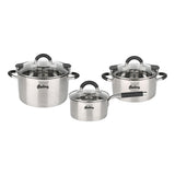 Batería de Cocina de Acero Inoxidable de 6 piezas Vitroceramica Tapa con Colador GIM11 Hudson