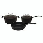 Batería de Cocina de Aluminio de 5 piezas Inducción Tapas de Silicona Negro TBK01 Hudson