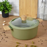 Batería de Cocina de Aluminio de 5 piezas Inducción con Tapas de Silicona Olive OLI01 Hudson