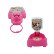 Bebedero Portatil para Mascota 320 ml Rosa de Plástico 2 piezas San Remo