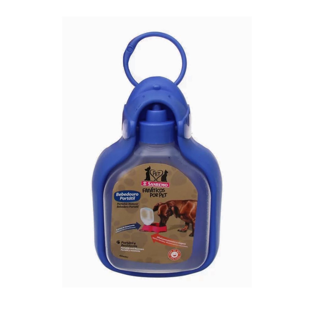 Bebedero Portatil para Mascota 320 ml Azul de Plástico 2 piezas San Remo