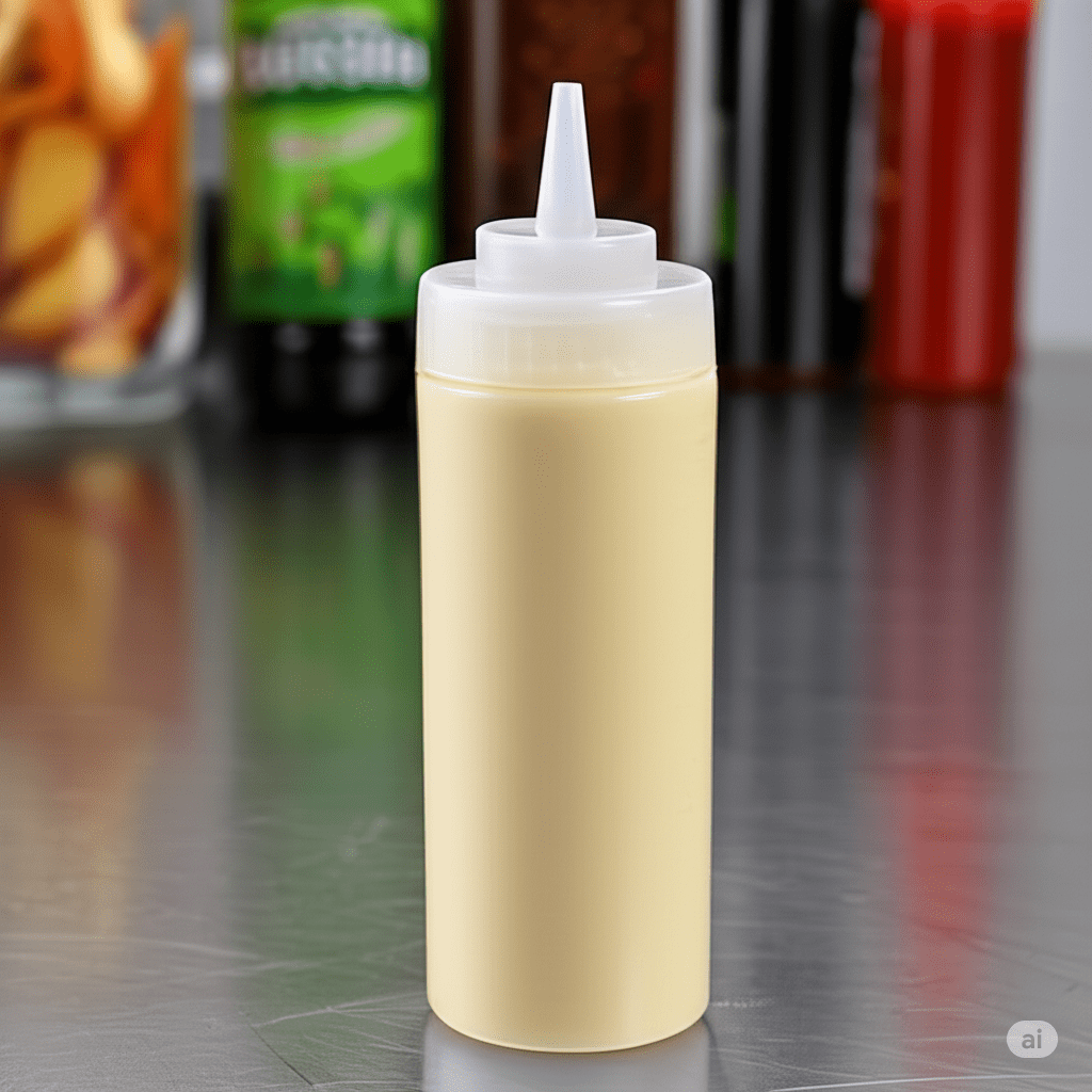Botella Mamila Dispensador de Salsas Aderezo Catsup Queso 340 ml Blanco 20x6x6 cm Tavola 94720