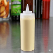 Botella Mamila Dispensador de Salsas Aderezo Catsup Queso 340 ml Blanco 20x6x6 cm Tavola 94720