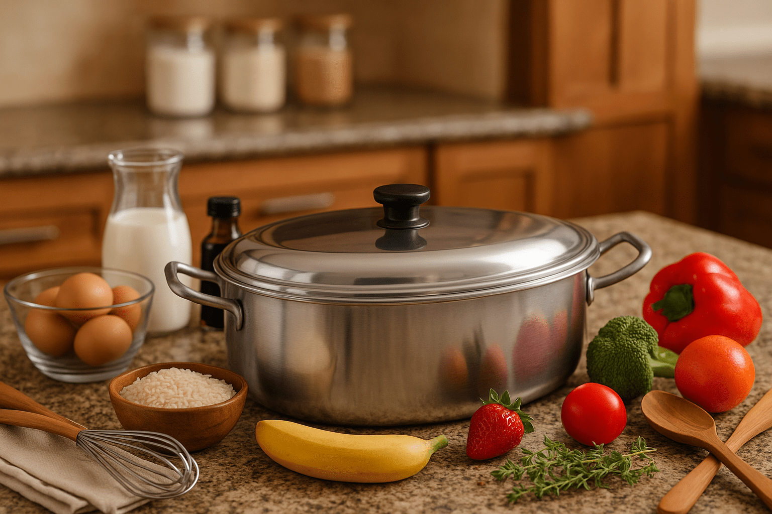 Cacerola Budinera Arrocera 26 cm de 4.85 Litros de Aluminio Komale 980163 HORECA