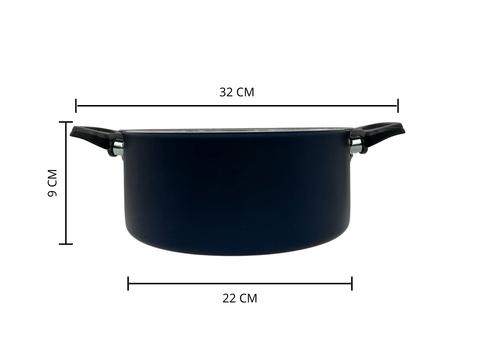 Cacerola Olla Mediana de Aluminio 22 cm con Tapa de Vidrio de 3.6 L Caribe 27817654 Tramontina