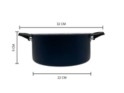 Cacerola Olla Mediana de Aluminio 22 cm con Tapa de Vidrio de 3.6 L Caribe 27817654 Tramontina