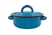 Cacerola Pequeña de Peltre con Tapa Azul de 750 ml de 14 cm Cinsa 31416