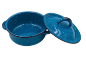 Cacerola Pequeña de Peltre con Tapa Azul de 750 ml de 14 cm Cinsa 31416