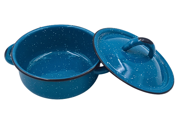 Cacerola Pequeña de Peltre con Tapa Azul de 750 ml de 14 cm Cinsa 31416