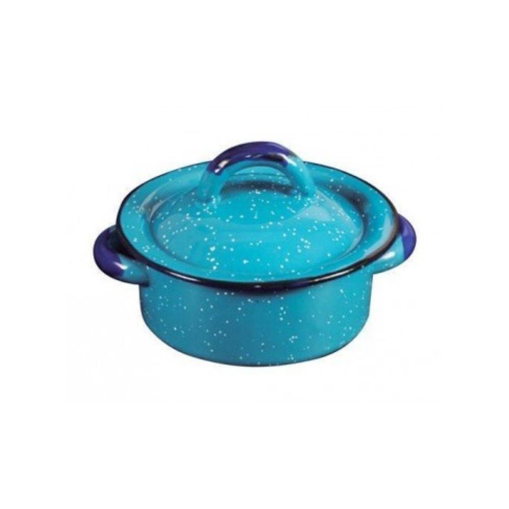 Cacerola Cazuela Chica de Peltre con Tapa Azul 1.8 Litros Bisa Baro industrial