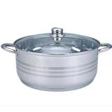 Cacerola Mediana de Acero Inoxidable con Tapa de Vidrio de 17 Litros de  38 cm Inducción TKS017 Tab and Kit