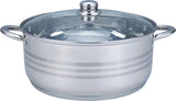 Cacerola Mediana de Acero Inoxidable con Tapa de Vidrio de 19 Litros de 40 cm Inducción TKS018 Tab and Kit