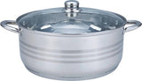 Cacerola Grande de Acero Inoxidable con Tapa de Vidrio 9.5 Litros 32 cm TKS003 Tab and Kit