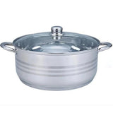 Cacerola Mediana de Acero inoxidable con Tapa de Vidrio de 14 Litros de 36 cm Inducción TKS016 Tab and Kit
