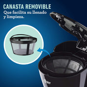 Cafetera Eléctrica para 5 Tazas con Filtro Permanente Negra Oster 2128178 Sin Caja