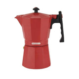 Cafetera Italiana de Aluminio para 6 tazas Apta para Estufas Roja Magefesa