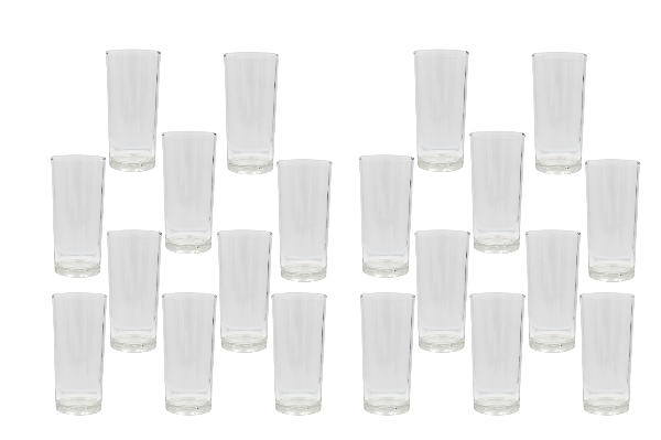 Caja de 20 Piezas de Vaso Chico para Agua de Vidrio de 280 ml Envisa 160
