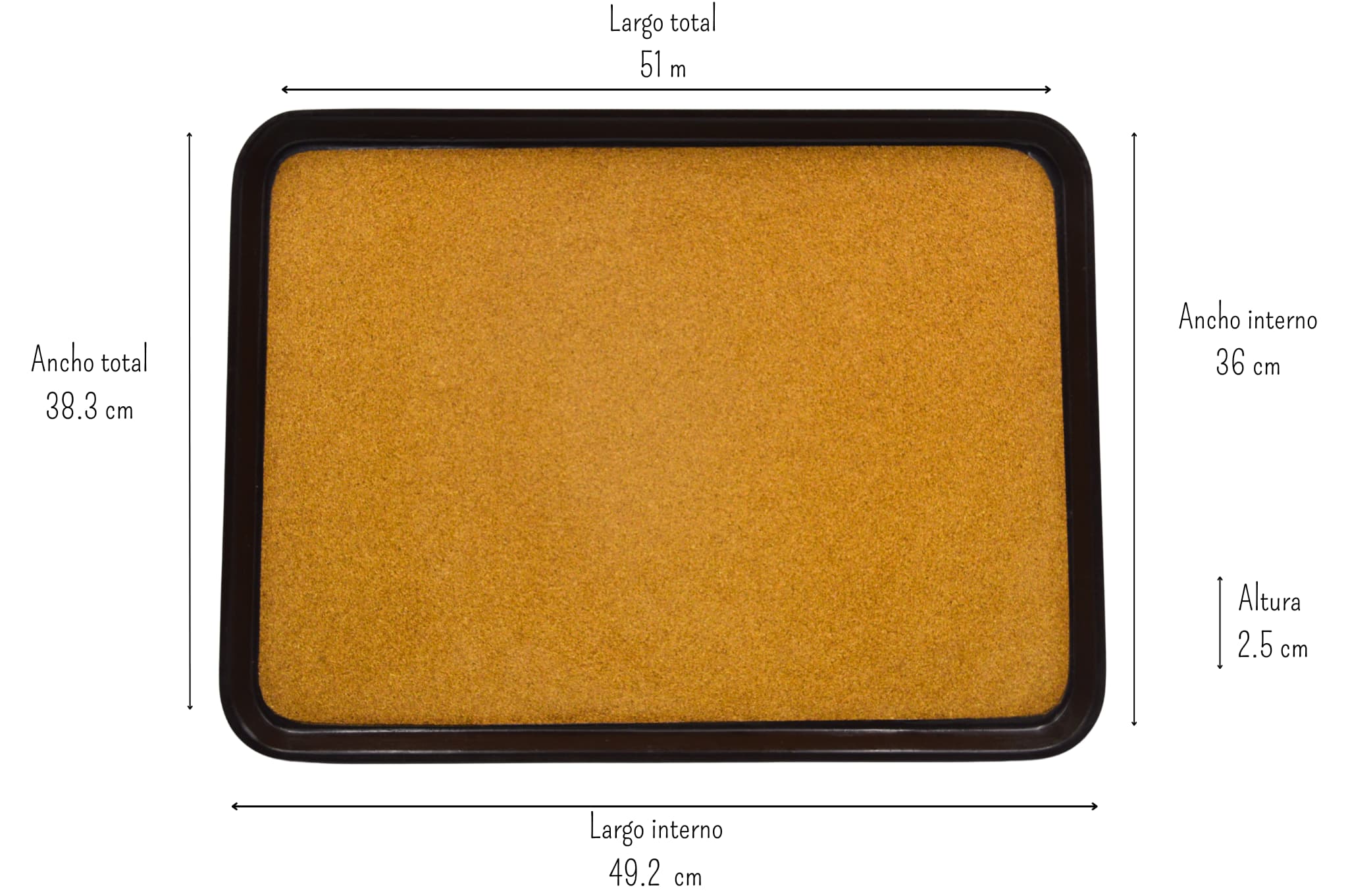 Charola de Fibra de Vidrio con Corcho para Servicio Multiusos para Restaurante de 38 x 51 cm
