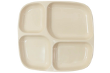 Plato Charola con 4 compartimientos 26 cm 10.6'' de Melamina tipo Plástico Beige Tavola