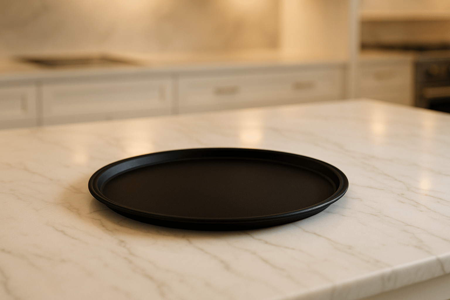 Charola de Servicio Ovalada 56x68.5 cm de Fibra de Vidrio Multiusos para Restaurante Antiderrapante Negra Tavola V 79452